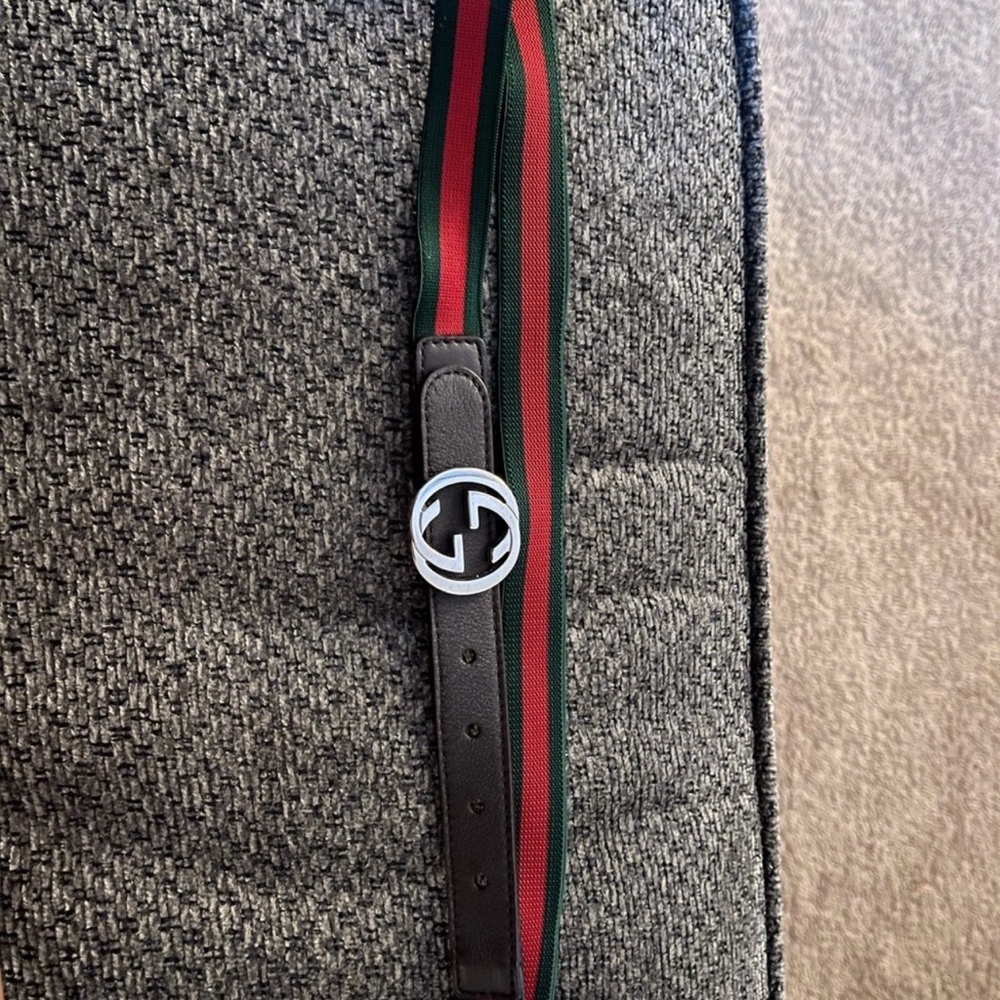 Gucci Black and Green Child’s Belt Size L